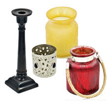 Kerzenhalter und Kerzenständer aus Glas und Metall