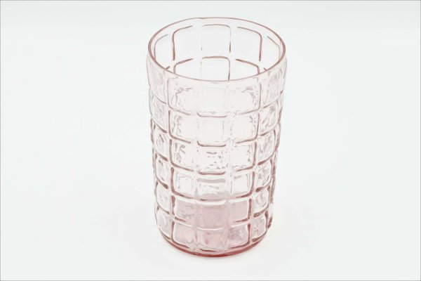 Teelichtglas aus Glas, Farbe rosa, Windlicht