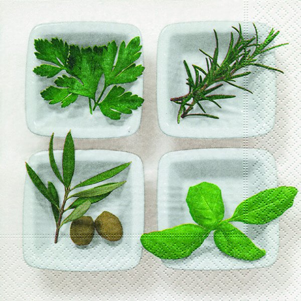 20 Servietten - Culinary herbs / Kräuter
