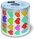Bedrucktes Toilettenpapier - Colorful Hearts - 1 Rolle