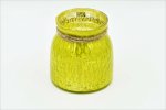 Glas Windlicht für Teelichter und Stumpenkerzen, gelb, Höhe 12,5 cm, Durchmesser 12 cm