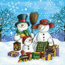 Weihnachtsservietten Snowman Family, 33x33cm, 3-lagig
