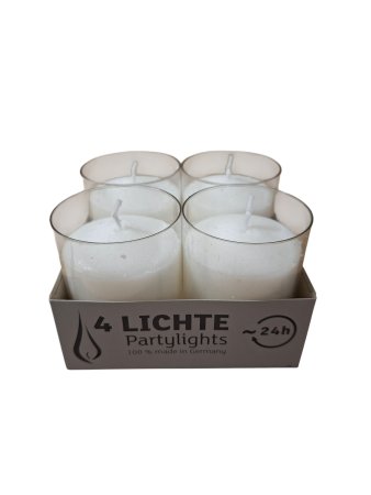 Kerzen Partylight weiß 4er Box
