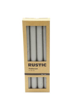 Rustik Stabkerzen | 250 x 20 mm | Grau
