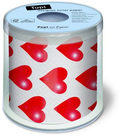 Bedrucktes Toilettenpapier - Hearts - 1 Rolle