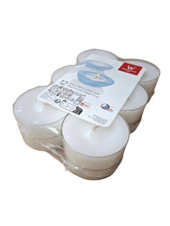 Maxi Teelichter weiß 8h transparenter Cup 20 x12er Flatpack