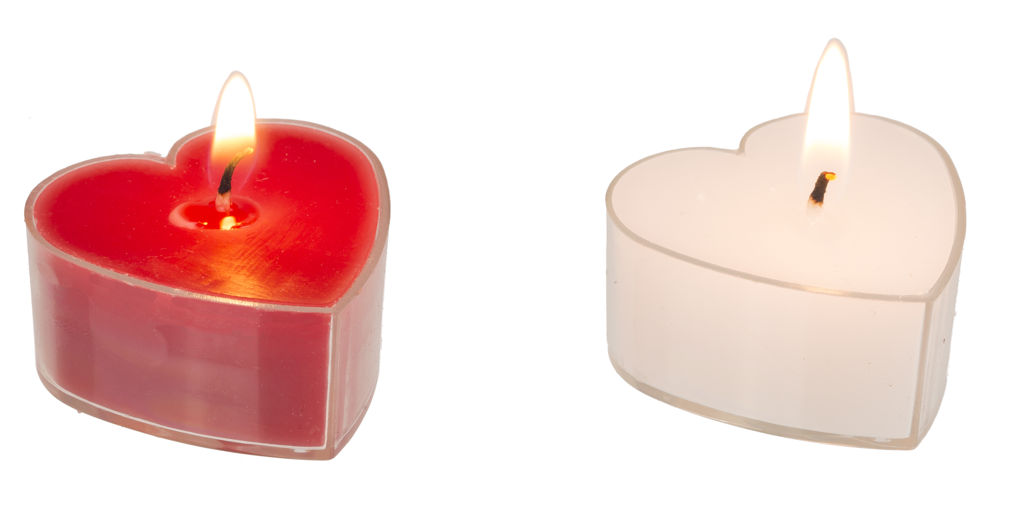 8 Herz-Teelichte, transparente Hülle,rot