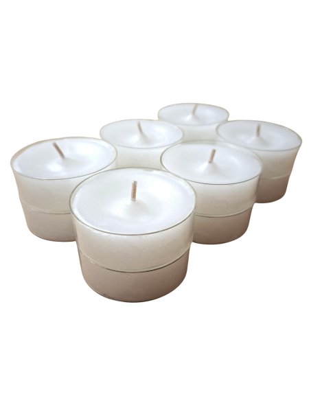 Maxi Teelichter weiß 8h transparenter Cup 20 x12er Flatpack