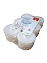 Maxi Teelichter weiß 8h transparenter Cup 12er Flatpack
