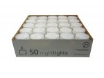 Teelichter in transparenter Hülle, 50er Box, Nightlights